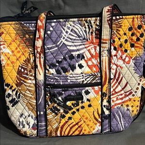 Vera Bradley Purple and Yellow Quilted Tote
